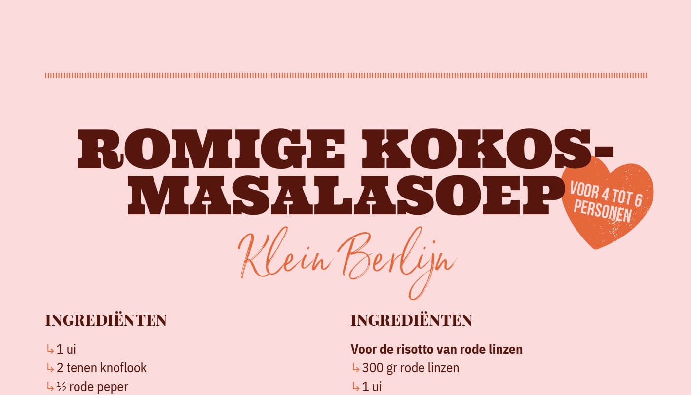 Romige kokos-masalasoep van Klein Berlijn