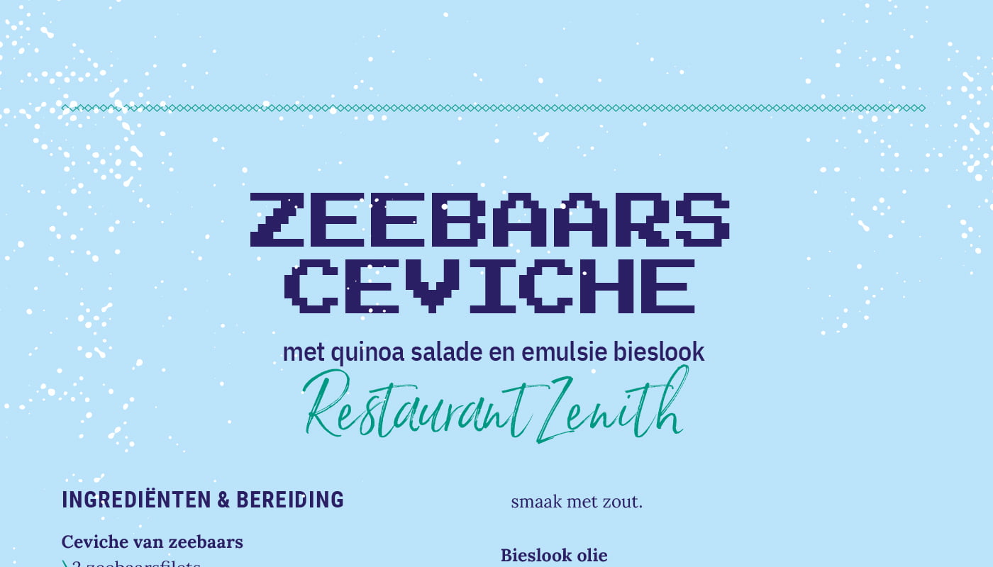 Zeebaars ceviche van Restaurant Zenith