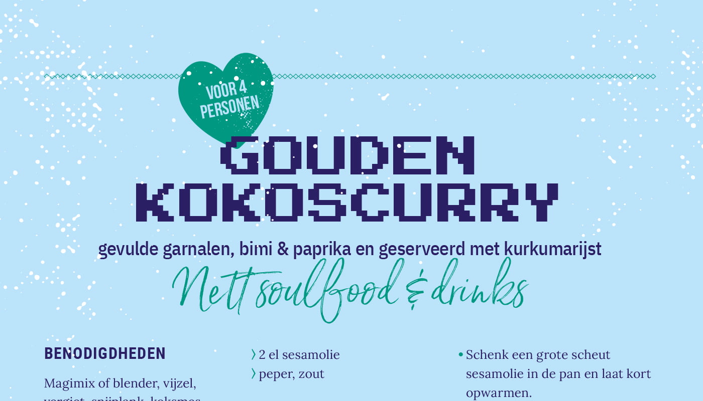 Gouden kokoscurry van NETT Soulfood & Drinks