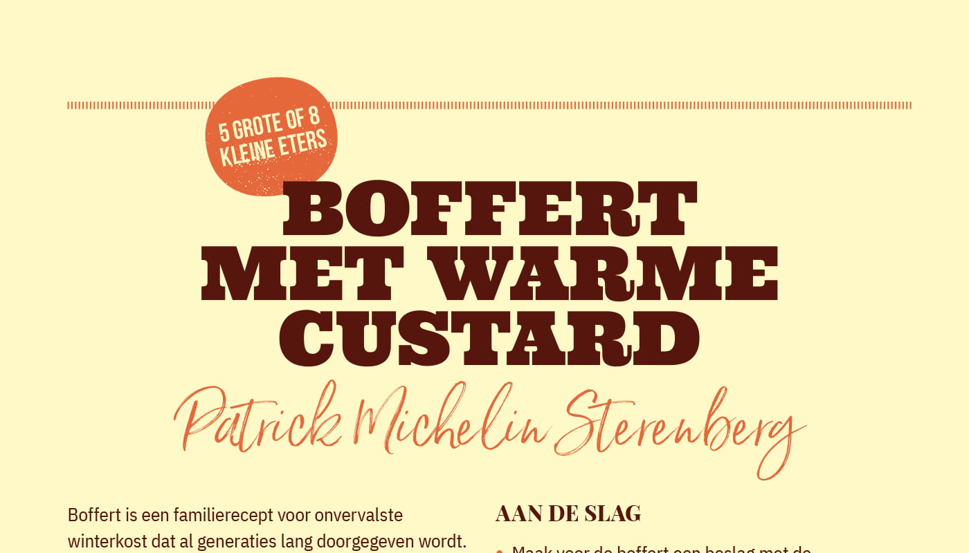 Boffert met warme custard van Patrick Michelin Sterenberg