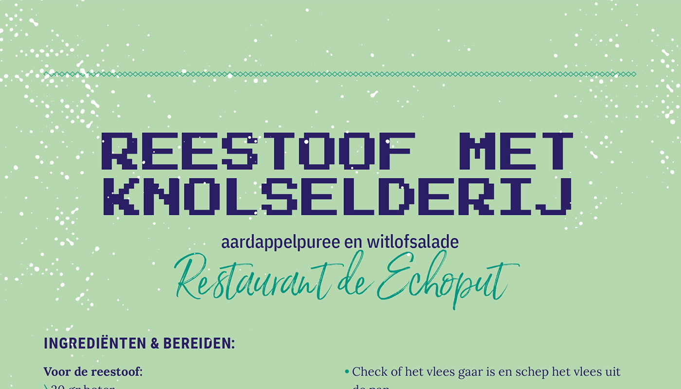 Reestoof met knolselderij van Restaurant de Echoput